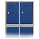 Aufsatzschrank, 500 x 800 x 500 mm, lichtgrau/enzianblau