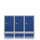 Metall Aufsatzschrank mit 3 Fächern 500 x 1185 x 500 mm grau/blau