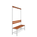Umkleidebank Sitzbankgarderobe 400-1825 x 1200 x 400 mm grau/buche 806100
