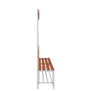 Umkleidebank Sitzbankgarderobe 400-1825 x 1200 x 400 mm grau/buche 806100