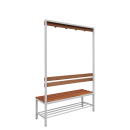 Umkleidebank Sitzbankgarderobe 400-1825 x 1200 x 400 mm grau/buche 806100