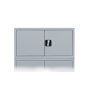 Aufsatzschrank mit Fl&uuml;gelt&uuml;ren und Zylinderschloss mit Drehgriff - 450 x 800 x 383 mm - lichtgrau