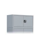 Aufsatzschrank mit Flügeltüren und Zylinderschloss mit Drehgriff - 450 x 800 x 383 mm - lichtgrau