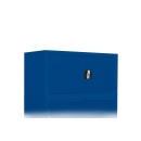 Aufsatzschrank mit Fl&uuml;gelt&uuml;ren und Zylinderschloss mit Drehgriff - 450 x 800 x 383 mm - enzianblau
