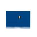 Aufsatzschrank mit Fl&uuml;gelt&uuml;ren und Zylinderschloss mit Drehgriff - 450 x 800 x 383 mm - enzianblau