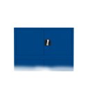 Aufsatzschrank mit Flügeltüren und Zylinderschloss mit Drehgriff - 450 x 800 x 383 mm - enzianblau
