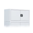 Aufsatzschrank mit Fl&uuml;gelt&uuml;ren und Zylinderschloss mit Drehgriff - 450 x 800 x 383 mm - signalwei&szlig;