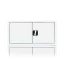 Aufsatzschrank mit Fl&uuml;gelt&uuml;ren und Zylinderschloss mit Drehgriff - 450 x 800 x 383 mm - signalwei&szlig;