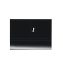 Aufsatzschrank mit Fl&uuml;gelt&uuml;ren und Zylinderschloss mit Drehgriff - 450 x 800 x 383 mm - tiefschwarz