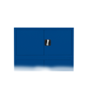 Aufsatzschrank mit Fl&uuml;gelt&uuml;ren und Zylinderschloss mit Drehgriff - 450 x 925 x 422 mm - enzianblau