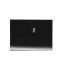 Aufsatzschrank mit Flügeltüren und Zylinderschloss mit Drehgriff - 450 x 925 x 422 mm - tiefschwarz