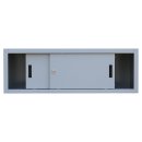 Aufsatzschrank mit Schiebet&uuml;ren und Dreh-Druckzylinderschloss 450 x 1200 x 450 mm grau 550360