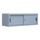 Aufsatzschrank mit Schiebet&uuml;ren und Dreh-Druckzylinderschloss 450 x 1200 x 450 mm grau 550360