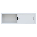 Aufsatzschrank mit Schiebetüren und Dreh-Druckzylinderschloss 450 x 1200 x 450 mm weiß 550367