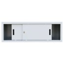 Aufsatzschrank mit Schiebetüren und Dreh-Druckzylinderschloss 450 x 1200 x 450 mm weiß 550367