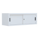 Aufsatzschrank mit Schiebetüren und Dreh-Druckzylinderschloss 450 x 1200 x 450 mm weiß 550367