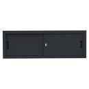 Aufsatzschrank mit Schiebet&uuml;ren und Dreh-Druckzylinderschloss 450 x 1200 x 450 mm schwarz 550369