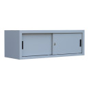 Aufsatzschrank mit Schiebetüren und Dreh-Druckzylinderschloss 450 x 1600 x 450 mm grau 550370