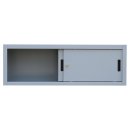 Aufsatzschrank mit Schiebet&uuml;ren und Dreh-Druckzylinderschloss 450 x 1600 x 450 mm grau 550370