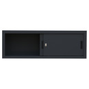 Aufsatzschrank mit Schiebetüren und Dreh-Druckzylinderschloss 450 x 1600 x 450 mm schwarz 550379