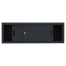 Aufsatzschrank mit Schiebet&uuml;ren und Dreh-Druckzylinderschloss 450 x 1600 x 450 mm schwarz 550379