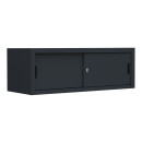Aufsatzschrank mit Schiebetüren und Dreh-Druckzylinderschloss 450 x 1600 x 450 mm schwarz 550379