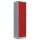Lüllmann® Metallspind für 1 Person mit 2 Abteilen - grau/rot
