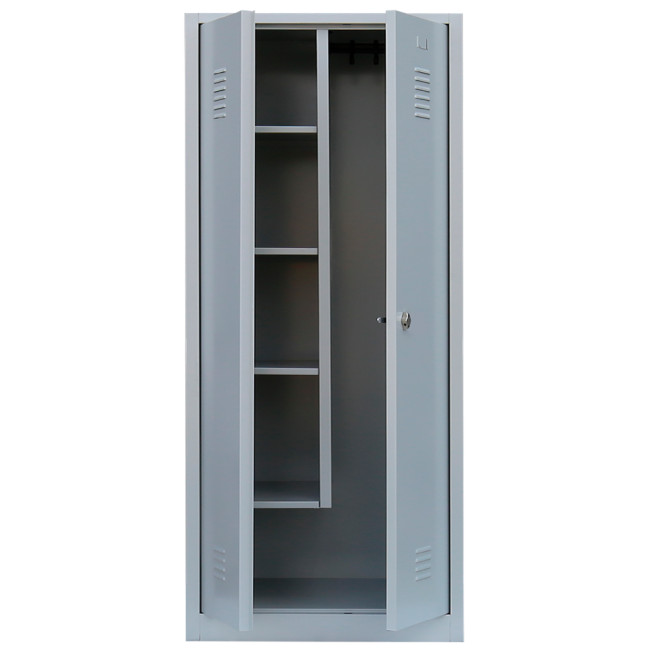 Mehrzweckschrank mit Garderobenteil extra breit Spind Kleiderspind 2-türig 180x80x50cm