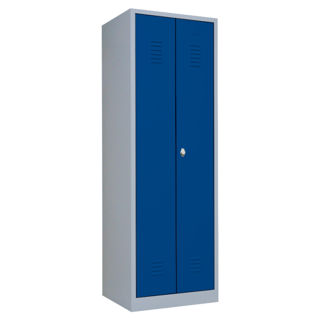 Lüllmann® Kleider-Wäsche-Spind mit 2 Abteilen - grau/blau