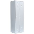 Kleiderspind aus Metall mit 2 Abteilen - grau