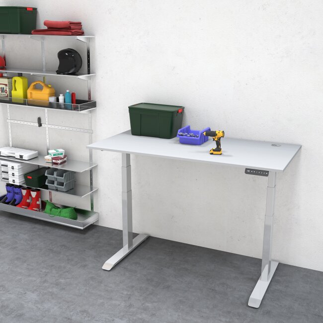 Steelboxx® Schreibtisch - elektr. höhenverstellbar - 160 x 80 - grau