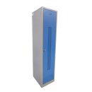 Gebraucht - L&uuml;llmann&reg; Garderobenschrank, 1 Abteil, 1800 x 415 x 500 mm, lichtgrau/enzianblau