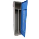 Gebraucht - L&uuml;llmann&reg; Garderobenschrank, 1 Abteil, 1800 x 415 x 500 mm, lichtgrau/enzianblau
