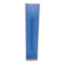 Gebraucht - L&uuml;llmann&reg; Garderobenschrank, 1 Abteil, 1800 x 415 x 500 mm, lichtgrau/enzianblau