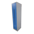 Gebraucht - L&uuml;llmann&reg; Garderobenschrank, 1 Abteil, 1800 x 415 x 500 mm, lichtgrau/enzianblau