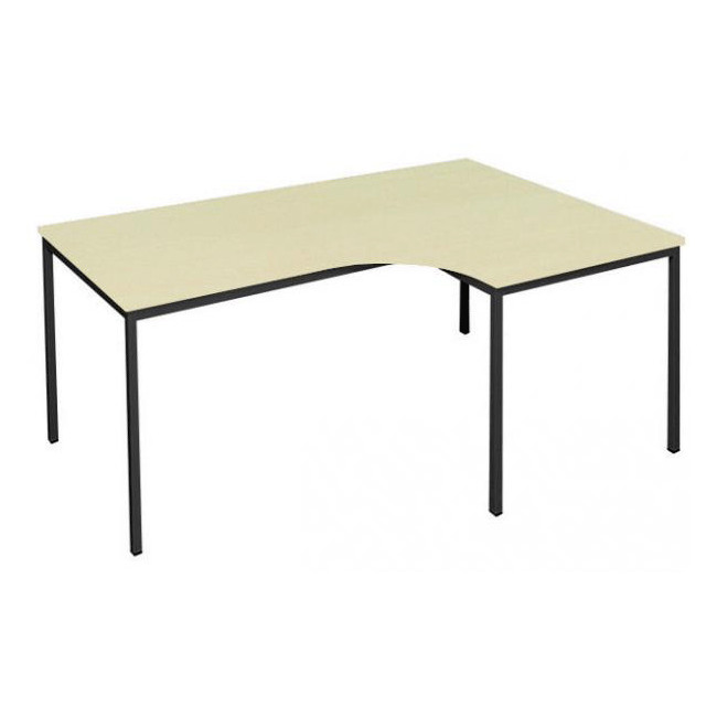 Winkelschreibtisch, Winkel rechts, 180x80/120 cm, schwarz/ahorn