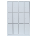 B-WARE - L&uuml;llmann&reg; Schlie&szlig;fachschrank - 4 Abteile - 12 F&auml;cher - 1800 x 1170 x 500 mm - lichtgrau