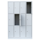 B-WARE - L&uuml;llmann&reg; Schlie&szlig;fachschrank - 4 Abteile - 12 F&auml;cher - 1800 x 1170 x 500 mm - lichtgrau