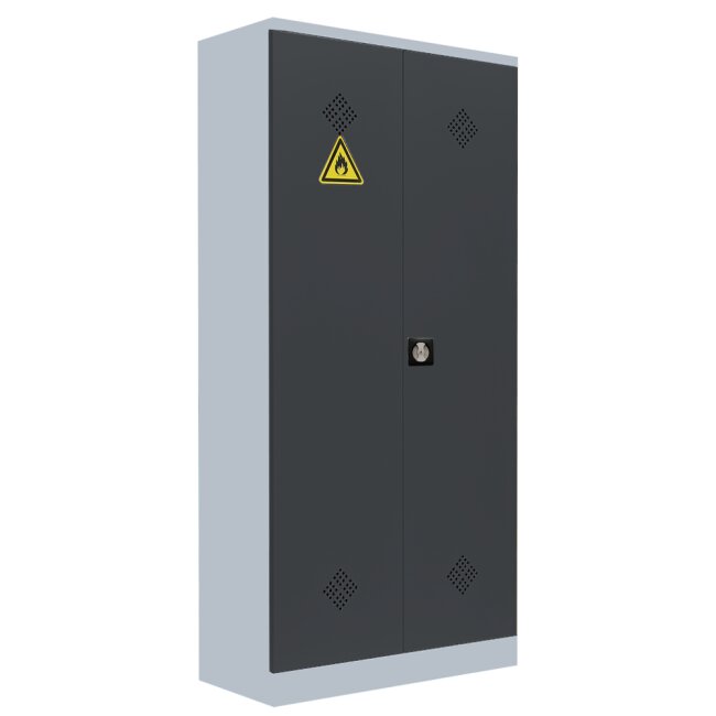 Lüllmann® XL Gefahrstoffschrank - 4 Wannenböden - grau/anthrazit
