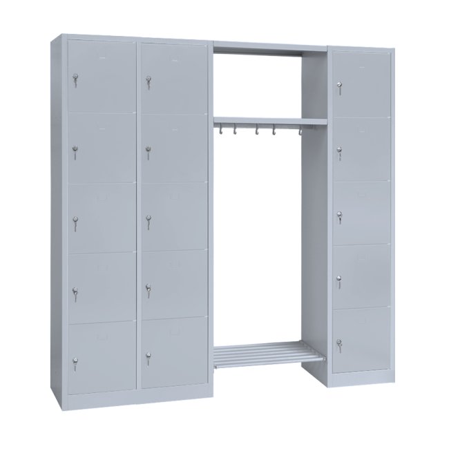 Schließfachgarderobe Wertfachschrank Fächerschrank Spind mittig 15 Fächer 180x191,5x50cm