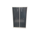 Gebraucht - L&uuml;llmann&reg; Garderobenschrank, 4 Abteile, je 2 mittig schlie&szlig;end, 1800 x 1170 x 500 mm, lichtgrau/anthrazit