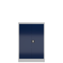 Ansicht mit ge&ouml;ffneten T&uuml;ren innen, Aktenschrank Metallschrank abschlie&szlig;bar Werkzeugschrank 1200 x 800 x 383 mm grau/blau X-530291