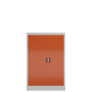Ansicht mit ge&ouml;ffneten T&uuml;ren innen, Aktenschrank Metallschrank abschlie&szlig;bar Werkzeugschrank 1200 x 800 x 383 mm grau/rot X-530294
