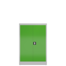 Ansicht mit ge&ouml;ffneten T&uuml;ren innen, Aktenschrank Metallschrank abschlie&szlig;bar Werkzeugschrank 1200 x 800 x 383 mm grau/gr&uuml;n X-530295