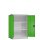 Aktenschrank abschließbar - Flügeltüren - 2 Böden - 3 Ordnerhöhen - grau/grün