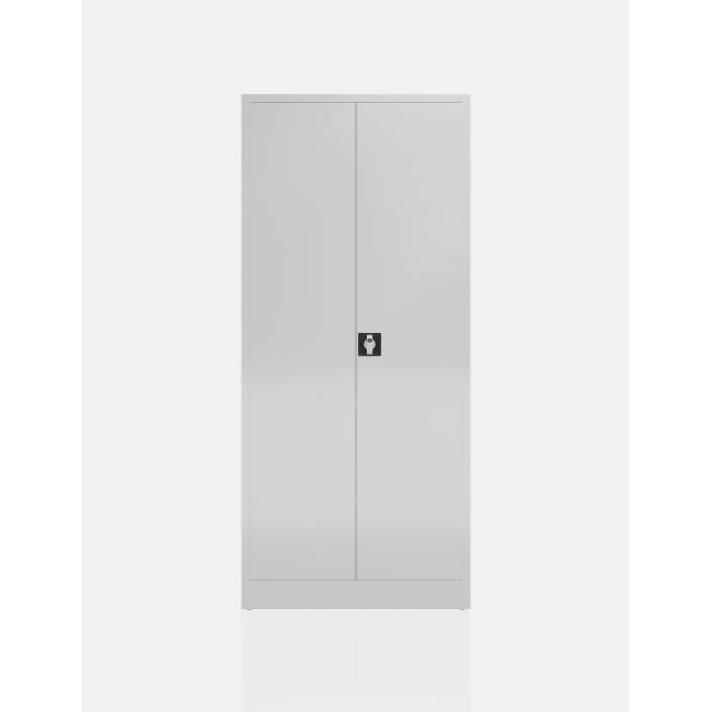 Seitenansicht Aktenschrank Metallschrank abschließbar mit 2 Türen, 4 Fachböden 1800 x 800 x 380mm grau X-530330