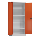 Ansicht innen mit ge&ouml;ffneten T&uuml;ren, Aktenschrank Metallschrank abschlie&szlig;bar Werkzeugschrank 1800 x 800 x 380 mm grau/rot X-530334