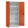 Ansicht innen mit geöffneten Türen, Aktenschrank Metallschrank abschließbar Werkzeugschrank 1800 x 800 x 380 mm grau/rot X-530334
