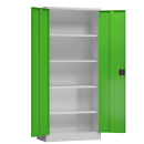 Ansicht innen mit ge&ouml;ffneten T&uuml;ren, Aktenschrank Metallschrank abschlie&szlig;bar Werkzeugschrank 1800 x 800 x 380 mm grau/gr&uuml;n X-530335