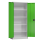 Ansicht innen mit geöffneten Türen, Aktenschrank Metallschrank abschließbar Werkzeugschrank 1800 x 800 x 380 mm grau/grün X-530335